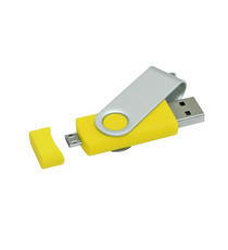 Clé USB personnalisable rotative double prise on the go