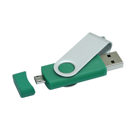 Clé USB personnalisable rotative double prise on the go