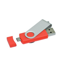 Clé USB personnalisable rotative double prise on the go