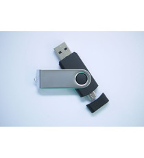 Clé USB personnalisable rotative double prise on the go