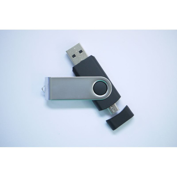 Clé USB personnalisable rotative double prise on the go