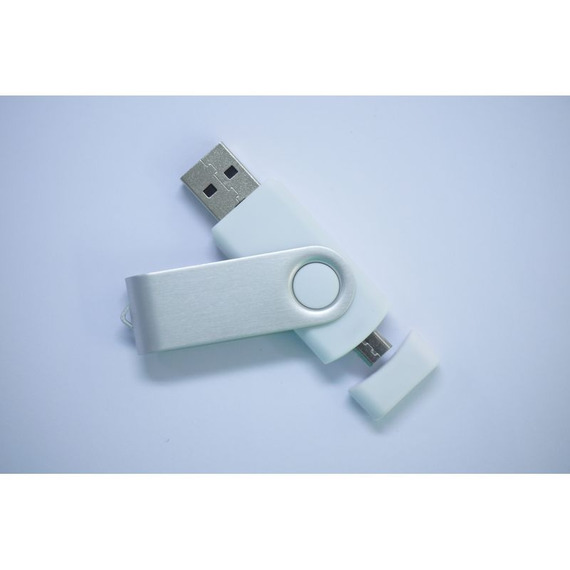 Clé USB personnalisable rotative double prise on the go