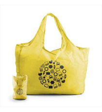 Sac shopping pliable publicitaire avec pochette polyester