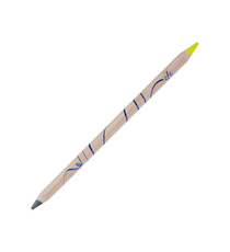 Crayon publicitaire bi-couleur en bois 176 mm graphite/fluo