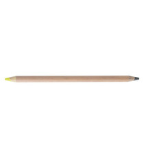 Crayon publicitaire bi-couleur en bois 176 mm graphite/fluo