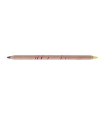 Crayon publicitaire bi-couleur en bois 176 mm graphite/fluo