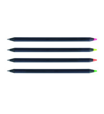 Crayon publicitaire bi-couleur en bois 176 mm graphite/fluo