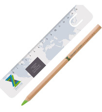 Kit de bureau personnalisable crayon bois fluo