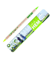 Kit de bureau personnalisable crayon bois fluo double mines