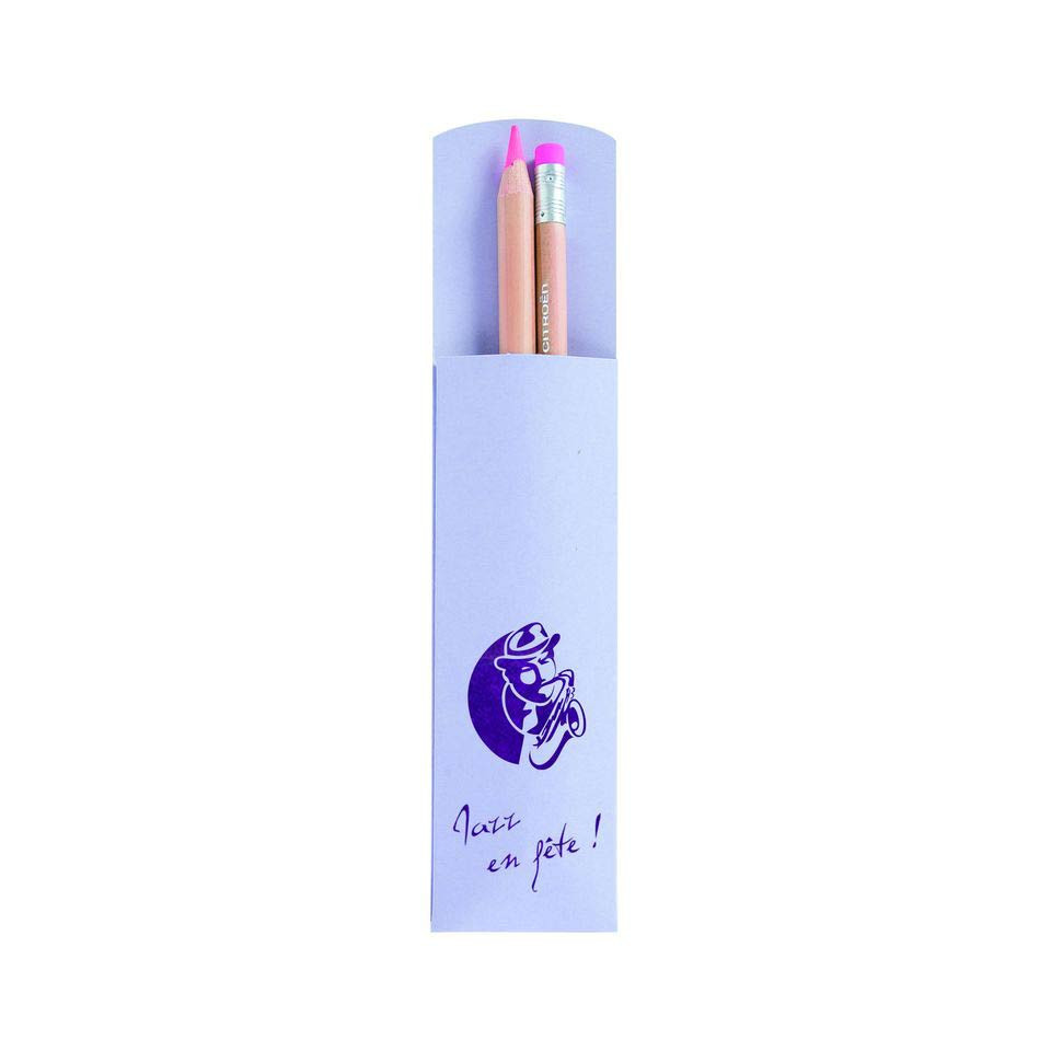 Etui en papier pour 1 ou 2 crayons publicitaires