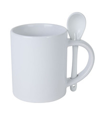 Mug personnalisable quadri en céramique avec cuillère