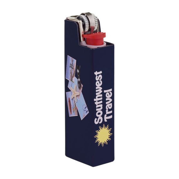 Coque de briquet publicitaire BIC® Aluminium Flat Case britePix™