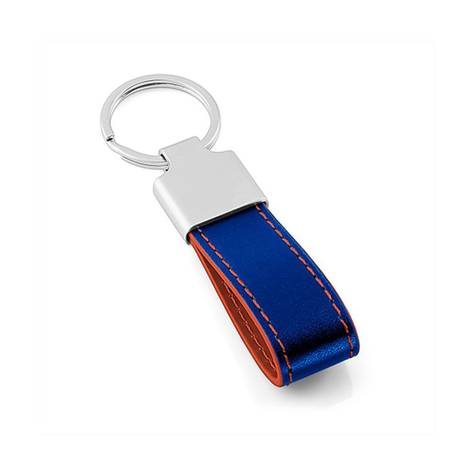 Porte clés simili cuir personnalisé et zamac 75x20 mm