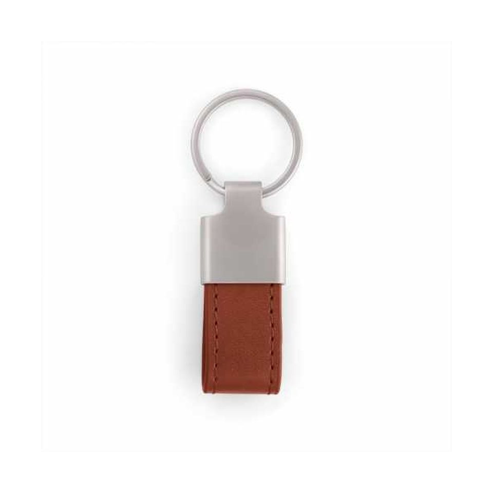 Porte clés publicitaire simili cuir et zamac mini 55x20 mm