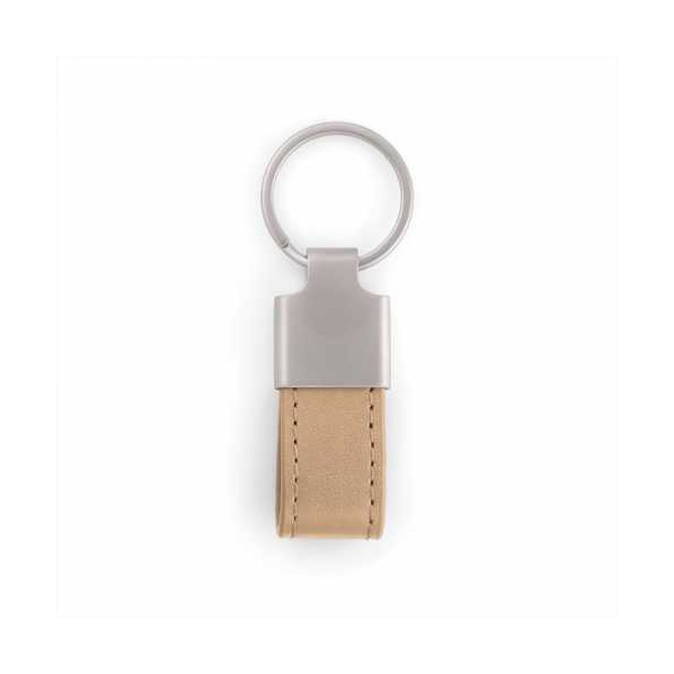 Porte clés publicitaire simili cuir et zamac mini 55x20 mm