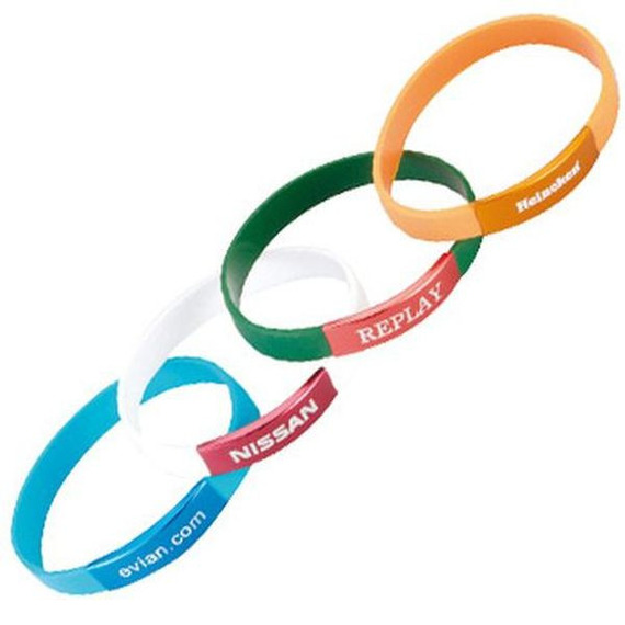 Bracelets personnalisés silicone avec plaque aluminium