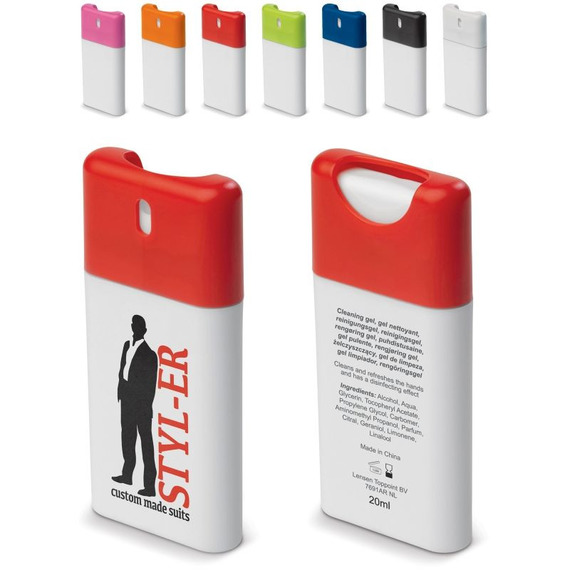 Spray publicitaire nettoyant pour les mains