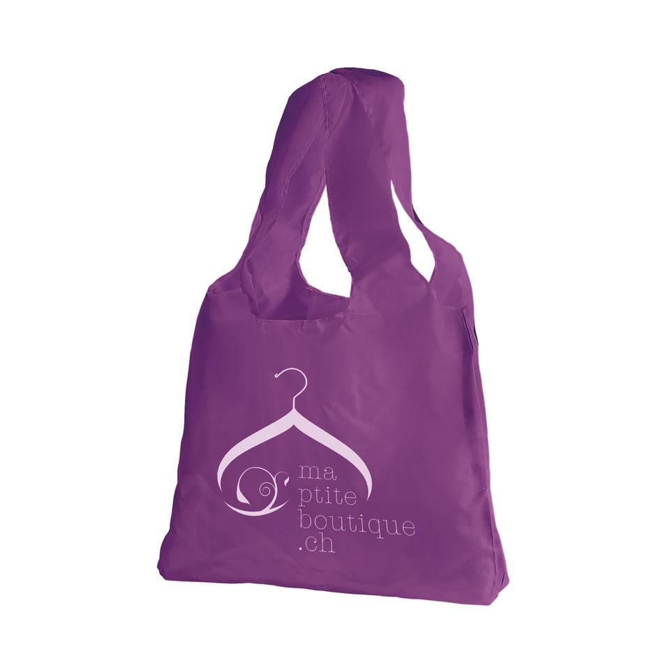 Sac shopping publicitaire pliable avec pochette