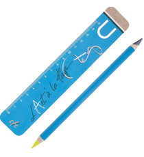 Kit de bureau publicitaire crayon fluo et graphite marque page et règle