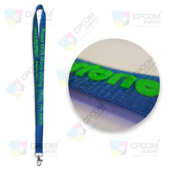 Lanyard personnalisable en marquage relief effet mousse