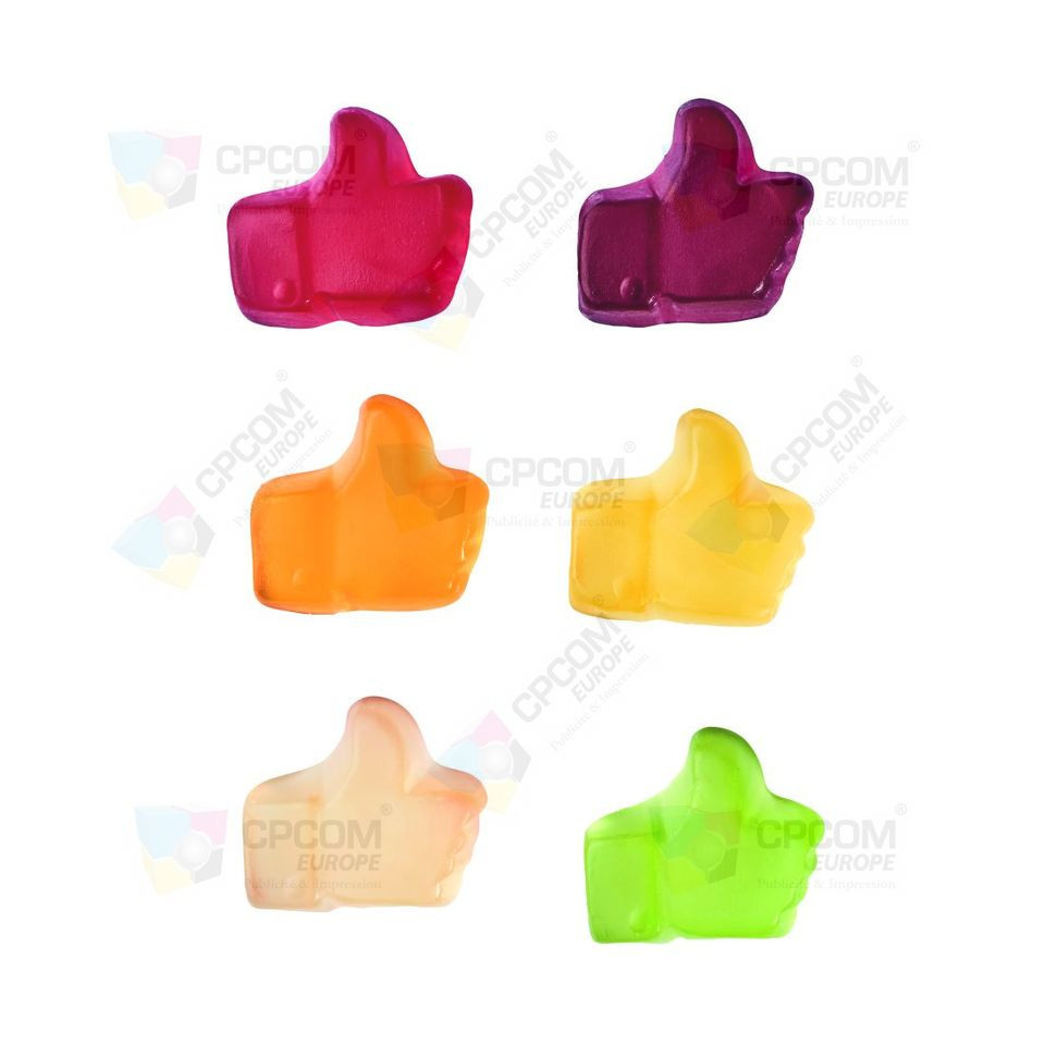 Bonbon publicitaire Gomme de Fruit pouce Like
